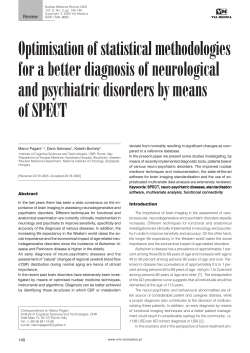 Optimisation of statistical methodologies for a better diagnosis