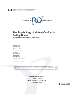 The Psychology of Violent Conflict in Failing States