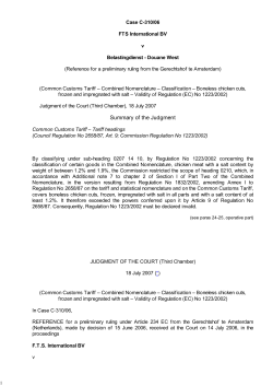 Summary of the Judgment