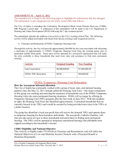 FEMA Temporary Housing Unit Relocation