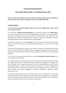 Frequently Asked Questions: Sector Skills Alliances (SSA