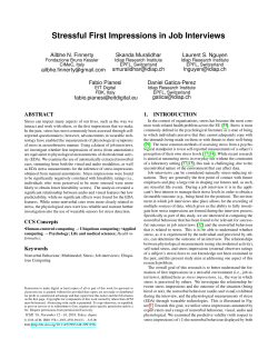 Stressful First Impressions in Job Interviews