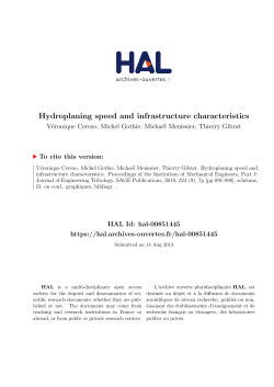 Hydroplaning speed and infrastructure characteristics