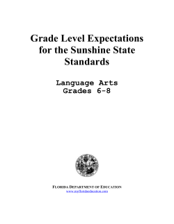 Grade Level Expectations for the Sunshine State Standards