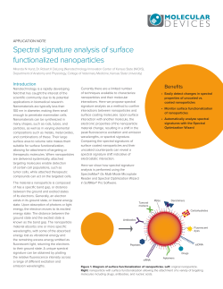 Spectral signature analysis of surface functionalized nanoparticles