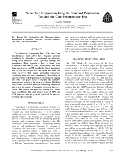 Subsurface Exploration Using the Standard Penetration Test and the