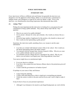 PUBLIC DEFENDER JOBS INTERVIEW TIPS Every interviewer will