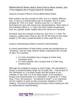 Mathematical Notes about Actual Size and If You Hopped Like a Frog