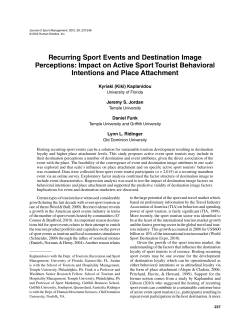 Recurring Sport Events and Destination Image Perceptions: Impact