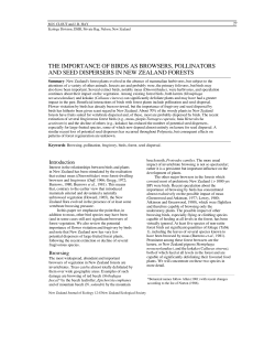 THE IMPORTANCE OF BIRDS AS BROWSERS, POLLINATORS