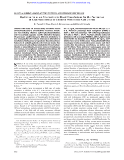 Hydroxyurea as an Alternative to Blood Transfusions for the