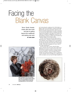 Art News, June 2014 FACING THE BLANK CANVAS