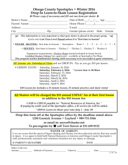 Otsego County Sportsplex • Winter 2016 Drop-In Learn-to