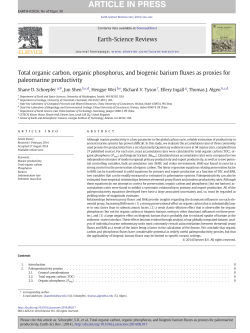Total organic carbon, organic phosphorus, and biogenic barium