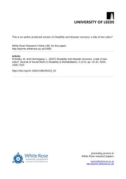 Disability and disaster recovery: a tale of two cities?