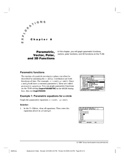 Parametric, Vector, Polar, and 3D Functions - TI Education