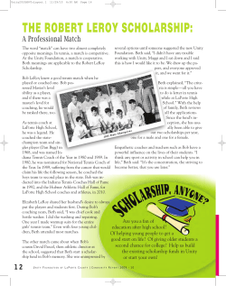 THE ROBERT LEROY SCHOLARSHIP: