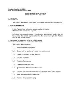 INCOME FROM EMPLOYMENT 1.0 TAX LAW. This Practice Note