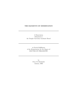 THE ELEMENTS OF DISSERTATION A Dissertation
