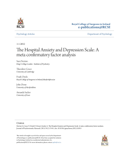 The Hospital Anxiety and Depression Scale: A meta confirmatory