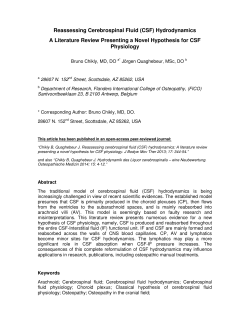 Reassessing Cerebrospinal Fluid (CSF