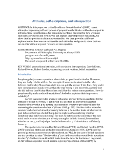 Attitudes, self-‐ascriptions, and introspection