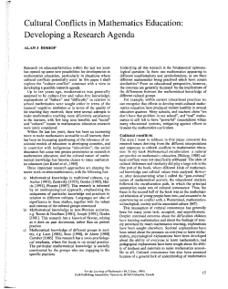 Cultural Conflicts in Mathematics Education