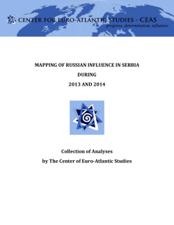 MAPPING OF RUSSIAN INFLUENCE IN SERBIA DURING 2013