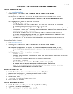 Creating SAT/Khan Academy Accounts and Linking the Two