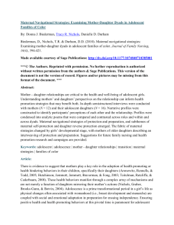 Maternal Navigational Strategies