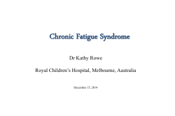 Chronic Fatigue Syndrome - The Royal Children`s Hospital