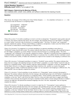 PSAT/NMSQT &reg; Questions and Answer Explanations 2012