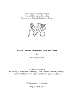 Czech Technical University in Prague Faculty of Information