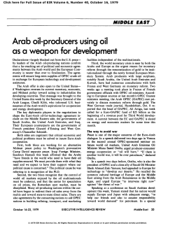 Arab Oil-Producers Using Oil as a Weapon for Development