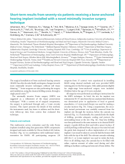Short‐term results from seventy‐six patients receiving a bone