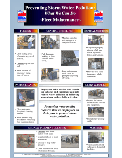 Preventing Storm Water Pollution: ~Fleet