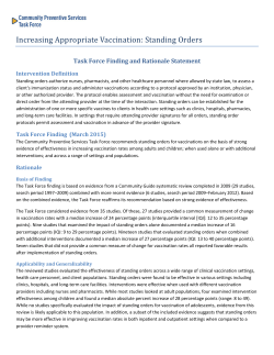 Increasing Appropriate Vaccination: Standing Orders