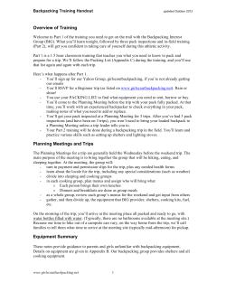 Overview of Training - Backpacking Interest Group