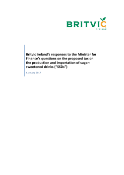 Britvic Ireland Response to Dept of Finance SSD Tax Public