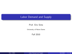 Labor Demand and Supply - University of Notre Dame