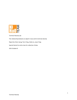 an object`s mass and its terminal velocity