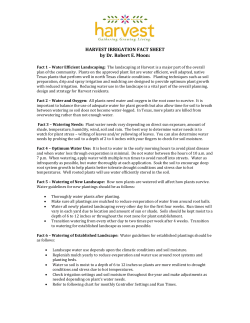 HARVEST IRRIGATION FACT SHEET by Dr. Robert E. Moon: