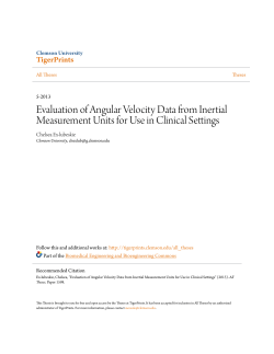 Evaluation of Angular Velocity Data from Inertial