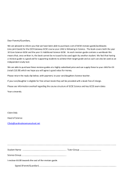 Dear Parents/Guardians, We are pleased to inform you that we have