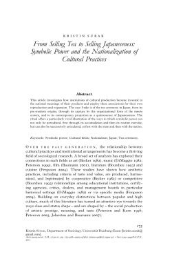 From Selling Tea to Selling Japaneseness: Symbolic Power and the
