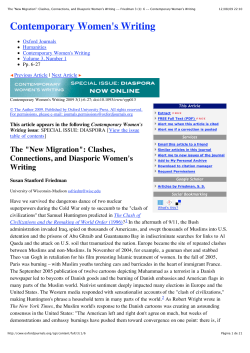 The "New Migration"_ Clashes, Connections, and Diasporic