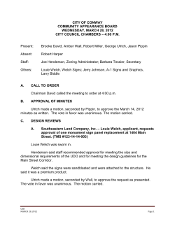 CITY OF CONWAY COMMUNITY APPEARANCE BOARD