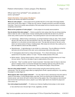 Patient information: Colon polyps (The Basics)