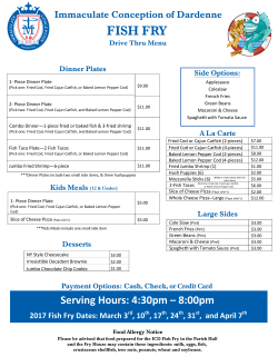 Fish Fry Drive Thru Menu