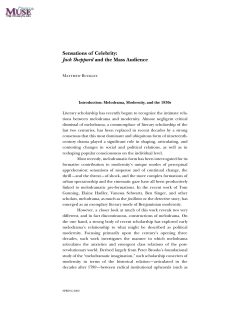 Sensations of Celebrity: Jack Sheppard and the